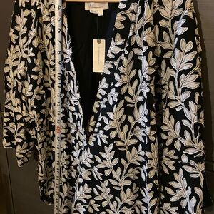 Anthropologie Monochrome Leaf Print Top